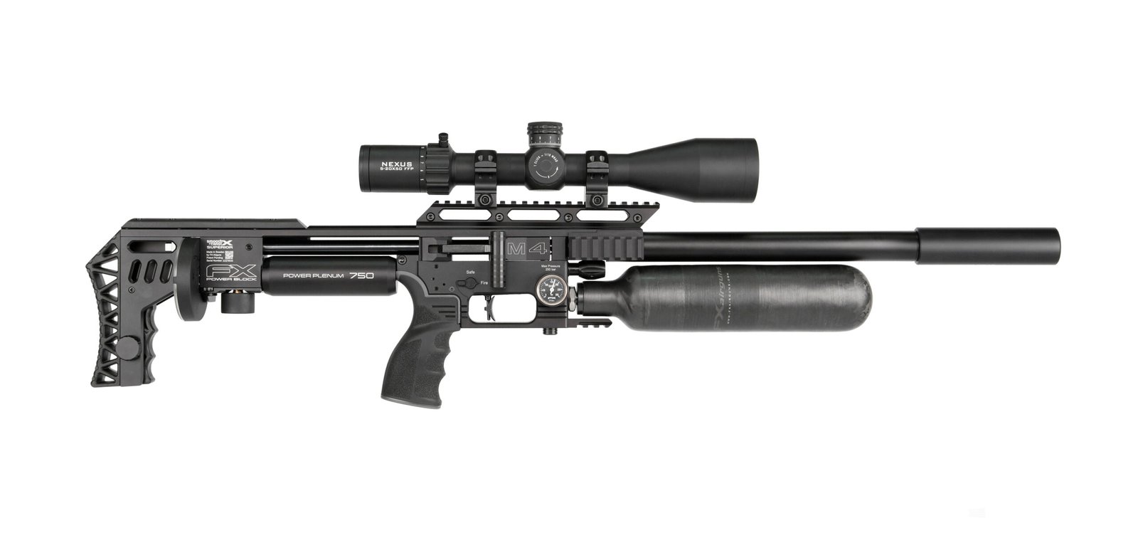 M4StandardRightsidemoderatorscaled FX Impact M4 Standard PCP Air Rifle – Black - Image 1